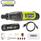 Ryobi RRT4-120GA15 akkus nagy fordulatszámú gép kezdő készlet (1 x 2.0 Ah USB Li-ion akkuval)