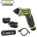 Ryobi RSD4-120TA2 akkus csavarozó két adapterrel (1 x 2.0 Ah USB Li-ion akkuval)