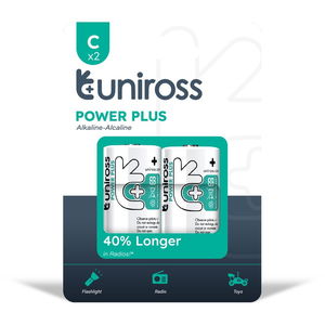 Uniross LR14 POWER PLUS 1.5V alkáli tartós elem, C (baby), 2 db/bliszter termék fő termékképe