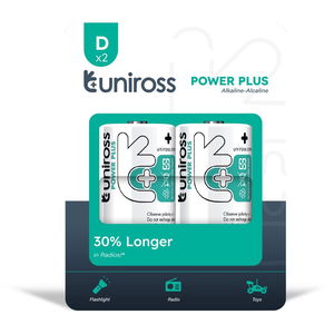 Uniross LR20 POWER PLUS 1.5V alkáli tartós elem, D (góliát), 2 db/bliszter termék fő termékképe