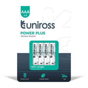 Uniross LR03 POWER PLUS 1.5V alkáli tartós elem, AAA (micro), 4 db/bliszter termék fő termékképe