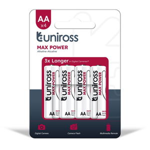 Uniross LR6 MAX POWER 1.5V alkáli tartós elem, AA (ceruza), 4 db/bliszter termék fő termékképe