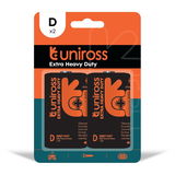 Uniross R20 1.5V szén-cink elem, D (góliát), 2 db/bliszter