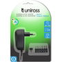 Uniross Univerzális adapter, 3-12 V, 6-féle csatlakozó, 1500 mA, 18 W, EU