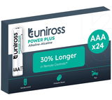 Uniross LR03 POWER PLUS 1.5V alkáli tartós elem, AAA (micro), 24 db/csomag