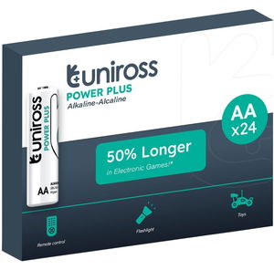 Uniross LR6 POWER PLUS 1.5V alkáli tartós elem, AA (ceruza), 24 db/csomag termék fő termékképe