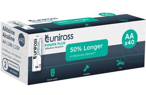 Uniross LR6 POWER PLUS 1.5V alkáli tartós elem, AA (ceruza), 40 db/csomag termék fő termékképe