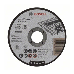 Bosch 2608603490 Best for Inox Rapido vágótárcsa 115mm termék fő termékképe