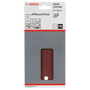 Bosch 2608608X97 C430 Expert for Wood and Paint  93x186mm P40/80/120/180 10db-os csomag termék fő termékképe