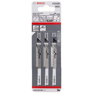 Bosch 2608630565 U 101 B Clean for Wood szúrófűrészlap 3db termék fő termékképe