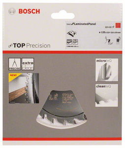 Bosch 2608642131 Best for Laminated Panel elővágó körfűrészlap 125x20mm Z=12+12 termék fő termékképe