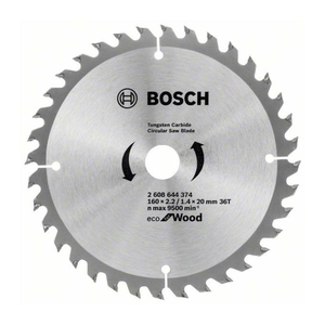 Bosch 2608644374 Eco for Wood körfűrészlap 160x20mm Z=36 termék fő termékképe