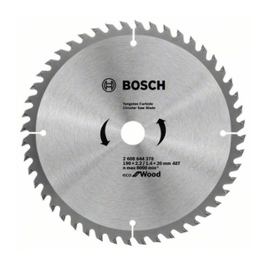 Bosch 2608644378 Eco for Wood körfűrészlap 190x20mm Z=48 termék fő termékképe