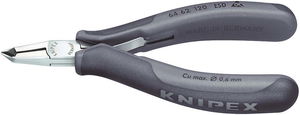 Elektronikai homlokcsípő fogó, mini, ESD 120 mm/0,6mm , 65°-os ferde él, ferde vágóél termék fő termékképe
