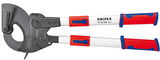 Kábelvágó olló, racsnis, karos, teleszkópos nyél 600-810 mm, d=60/740 mm2, MCM1400