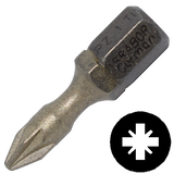 Abraboro PZ 2 x 25 mm Pozidrive SUPRA-TIN bit, 10 db/csomag