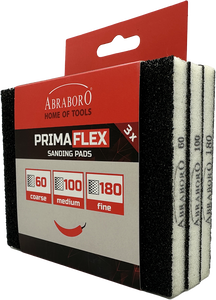 Abraboro PRIMAFLEX csiszolószivacs készlet, 124 x 98 x 12 mm, K60 / K100 / K180, 3 részes termék fő termékképe