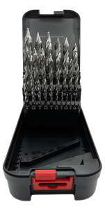 Abraboro HSS-G DIN 338 VULCANO 25 részes fémfúró készlet lépcsős fúrócsúcs-geometriával, műanyag dobozban termék fő termékképe