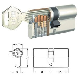 GEGE ANS-2 matt-nikkel hengerzárbetét, 40+45 mm termék fő termékképe