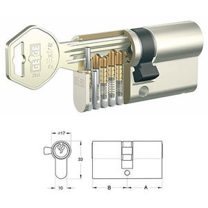 GEGE pExtra matt-nikkel hengerzárbetét, 45+50 mm termék fő termékképe