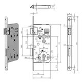 GEGE 121 KB Ö-Norm fogazott kulcsos bevésőzár lekerekített előlappal, 90/50 mm