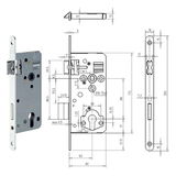 GEGE 121 WZ Ö-Norm hengerzárbetétes bevésőzár lekerekített előlappal, 88/50 mm