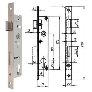 ELZETT RÓNA 85/25 V hengerzárbetétes portálzár, 85/25 mm termék fő termékképe