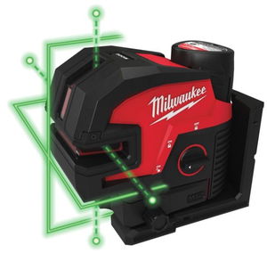 Milwaukee M12CLL4P-301C akkus 2-vonalas keresztvetítő és pontlézer, zöld (1 x 3.0 Ah Li-ion akkuval) termék fő termékképe