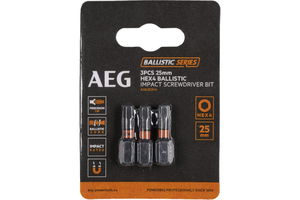 AEG AAK253 25mm HEX 4 csavarozó bit 3db/bliszter termék fő termékképe