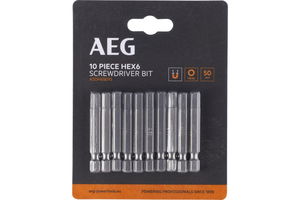 AEG ASDH65010 50mm Hex 6 csavarozó bit 10db/bliszter termék fő termékképe