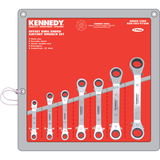 KENNEDY 6 - 22 mm hajlított racsnis csillagkulcs készlet, 7 részes