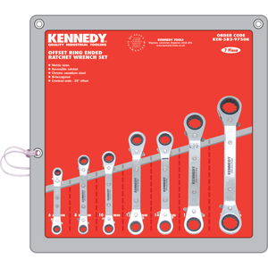 KENNEDY 6 - 22 mm hajlított racsnis csillagkulcs készlet, 7 részes termék fő termékképe