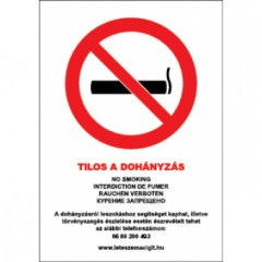 Tilos a dohányzás matrica A4 termék fő termékképe
