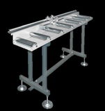 METALLKRAFT Görgőpálya (250 x 1000 mm) mechanikus ütközővel, skálával