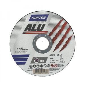 Norton Alumínium vágókorong 115x1,0x22,23mm A60Q, 25 db/csomag termék fő termékképe