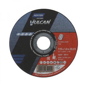 Norton Vulcan inox vágókorong 115x1,0x22,23mm A60T, 25 db/csomag termék fő termékképe