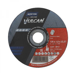 Norton Vulcan inox vágókorong 125x1,0x22,23mm A60T, 25 db/csomag termék fő termékképe