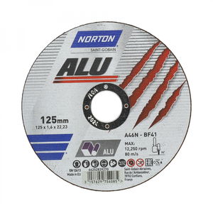 Norton Alumínium vágókorong 125x1,6x22,23mm A46N, 25 db/csomag termék fő termékképe