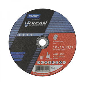 Norton Vulcan inox vágókorong 230x2,5x22,23mm A30S, 25 db/csomag termék fő termékképe