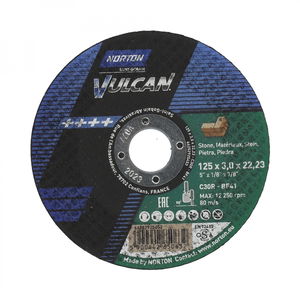 Norton Vulcan Norton Vulkán kő vágókorong 125x3,0x22,23mm C30R, 25 db/csomag termék fő termékképe