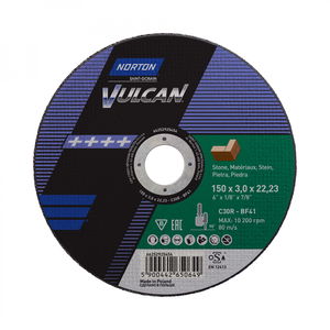 Norton Vulcan Norton Vulkán kő vágókorong 150x3,0x22,23mm C30R, 25 db/csomag termék fő termékképe