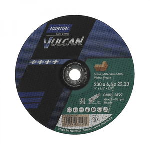 Norton Vulcan Norton Vulkán kő tisztítókorong 230x6,4x22,23mm C30R, 10 db/csomag termék fő termékképe