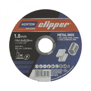 Norton Clipper fém-inox vágókorong 115x1,0x22,23mm A60S, 25 db/csomag termék fő termékképe