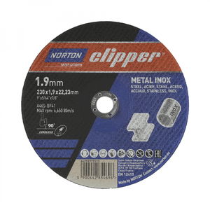 Norton Clipper fém-inox vágókorong 230x1,9x22,23mm A46S, 25 db/csomag termék fő termékképe