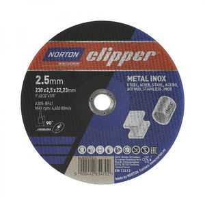 Norton Clipper fém-inox vágókorong 230x2,5x22,23mm A30S, 25 db/csomag termék fő termékképe