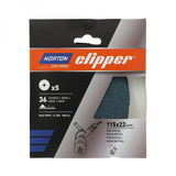 Norton Clipper F827 fíbertárcsa Ø115x22mm P36, 5 db/csomag