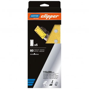 Norton Clipper G131F csiszolóív 115x280mm 14 lyukas P120, 5 darab/csomag termék fő termékképe