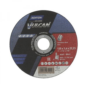 Norton Vulcan inox vágókorong 125x1,6x22,23mm A46T, 25 db/csomag termék fő termékképe