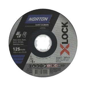 Norton X-Lock vágókorong 125x1,6x22,23mm A46T, 25 db/csomag termék fő termékképe