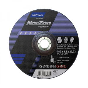 Norton Norzon III Foundry vágókorong 180x3,2x22,23mm ZA30T, 25 db/csomag termék fő termékképe